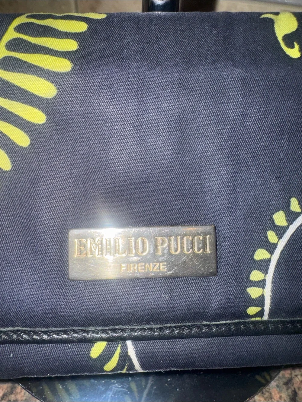 Emilio Pucci navy blue canvas wallet EUC retail $499